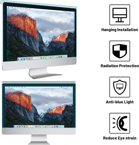 Hanging type Laptop Privacy Screen 14 inch for 16:9 Computer Monitor, 14" Removable Anti Glare Protector Blue Light Filter Shield Compatible with Lenovo Hp Dell Acer Asus Thinkpad Envy Xps in Saudi Arabia