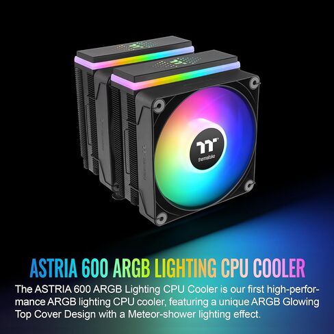 Thermaltake ASTRIA 600 ARGB CPU Cooler, Comaptible with latest Intel LGA 1700 and AMD AM5 CPU, Dual Tower, 265W TDP cooling power, CL-P121-CA12SW-A in Saudi Arabia