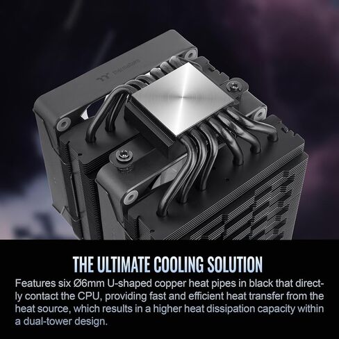Thermaltake ASTRIA 600 ARGB CPU Cooler, Comaptible with latest Intel LGA 1700 and AMD AM5 CPU, Dual Tower, 265W TDP cooling power, CL-P121-CA12SW-A in Saudi Arabia