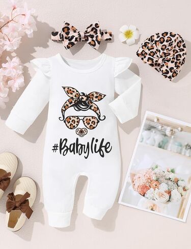 Baby Girl Clothes Long Sleeve Little Sister Print Romper 3Pcs Cute Baby Girl Outfit in Saudi Arabia