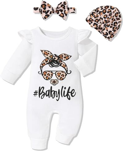 Baby Girl Clothes Long Sleeve Little Sister Print Romper 3Pcs Cute Baby Girl Outfit in Saudi Arabia