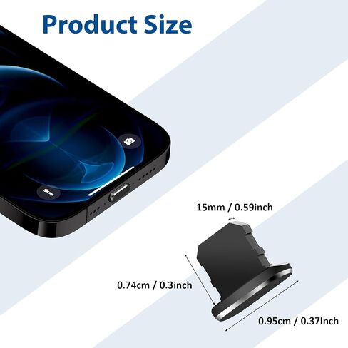 6Pcs USB C Dust Plug, Dust Plug Compatible with Mobile Phone and flat,0.95 * 0.74cm Charging Port Protector Cap with 1Pcs Cleaning Brush for All USB C Devices（ Black） in Saudi Arabia