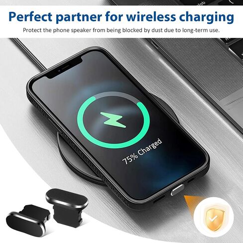 6Pcs USB C Dust Plug, Dust Plug Compatible with Mobile Phone and flat,0.95 * 0.74cm Charging Port Protector Cap with 1Pcs Cleaning Brush for All USB C Devices（ Black） in Saudi Arabia