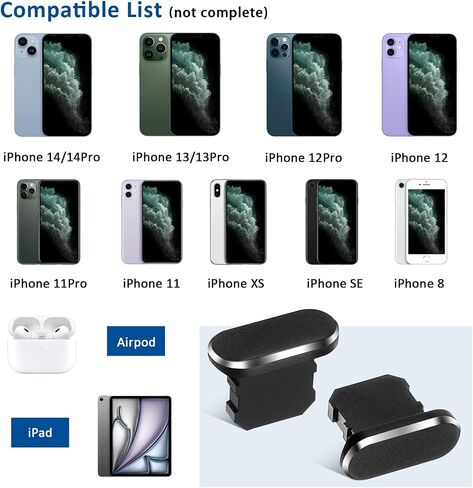 6Pcs USB C Dust Plug, Dust Plug Compatible with Mobile Phone and flat,0.95 * 0.74cm Charging Port Protector Cap with 1Pcs Cleaning Brush for All USB C Devices（ Black） in Saudi Arabia