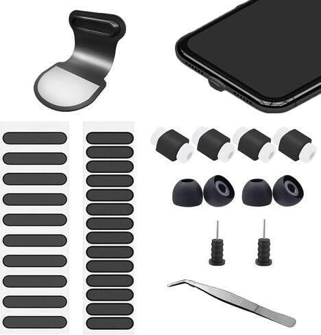 Anti Dust Plug Kit Compatible with iPhone 11/12/13/X/Xs Max/XR and More, Dustproof Maintenance Kit for iPhone, Come with Phone Port Cover Cap Phone Speaker Anti-Dust Mesh Sticker and Other in Kuwait