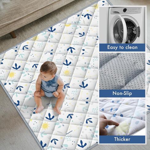 Baby Play Mat for Floor,50"×50"Thick Soft Playpen Mat,One-Piece Play Mats for Babies and Toddlers Infants Kids,Washable Cushioned Baby Matt for Playing in Saudi Arabia