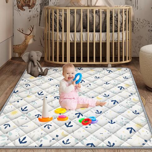 Baby Play Mat for Floor,50"×50"Thick Soft Playpen Mat,One-Piece Play Mats for Babies and Toddlers Infants Kids,Washable Cushioned Baby Matt for Playing in Saudi Arabia