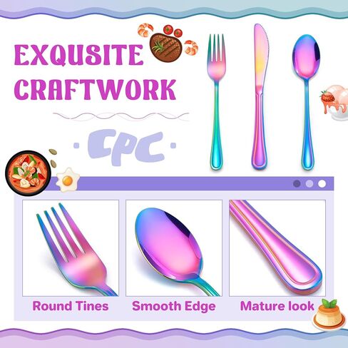 HaWare 12-Piece Kids Silverware, Stainless Steel Toddler Utensils Flatware Set, Preschooler Eating Utensils Includes 4 Spoons 4 Forks 4 Knives, Metal Children Cutlery for Home School, Mirror Finished in Saudi Arabia