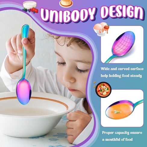 HaWare 12-Piece Kids Silverware, Stainless Steel Toddler Utensils Flatware Set, Preschooler Eating Utensils Includes 4 Spoons 4 Forks 4 Knives, Metal Children Cutlery for Home School, Mirror Finished in Saudi Arabia