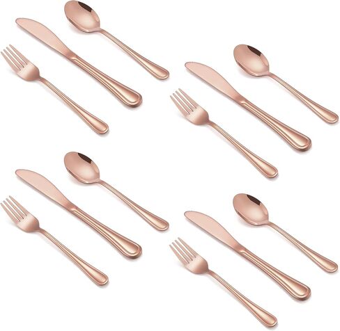 HaWare 12-Piece Kids Silverware, Stainless Steel Toddler Utensils Flatware Set, Preschooler Eating Utensils Includes 4 Spoons 4 Forks 4 Knives, Metal Children Cutlery for Home School, Mirror Finished in Saudi Arabia