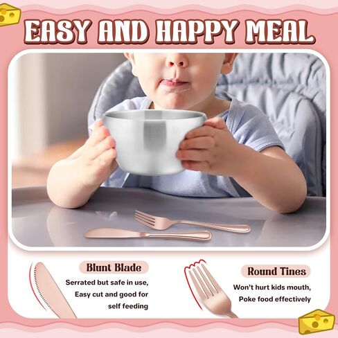 HaWare 12-Piece Kids Silverware, Stainless Steel Toddler Utensils Flatware Set, Preschooler Eating Utensils Includes 4 Spoons 4 Forks 4 Knives, Metal Children Cutlery for Home School, Mirror Finished in Saudi Arabia