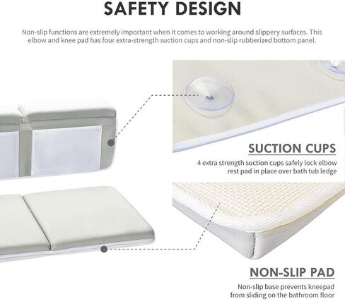 Kneeler Pad Elbow Support, Baby Bath Kneeler with Elbow Rest Set for Large Bathtub with Toy Organizer, Baby Bath Kneeler in Saudi Arabia