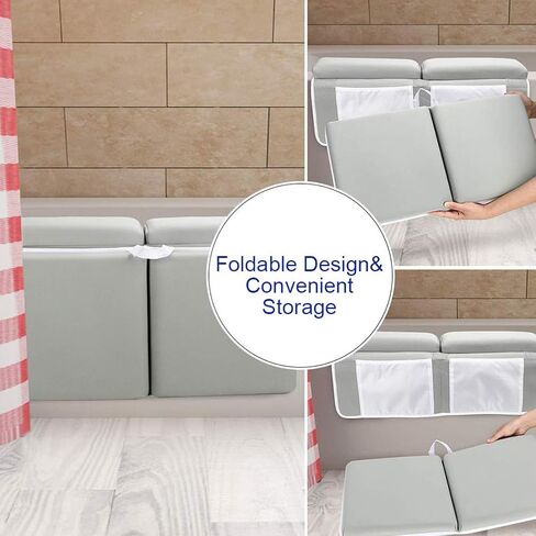 Kneeler Pad Elbow Support, Baby Bath Kneeler with Elbow Rest Set for Large Bathtub with Toy Organizer, Baby Bath Kneeler in Saudi Arabia