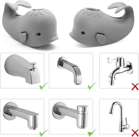 Bath Spout Cover, Bath Faucet Cover for Kids，Silicone Bathtub Spout Cover，Bathtub Spout Guard Toddlers Protection Accessories, Grey in Saudi Arabia