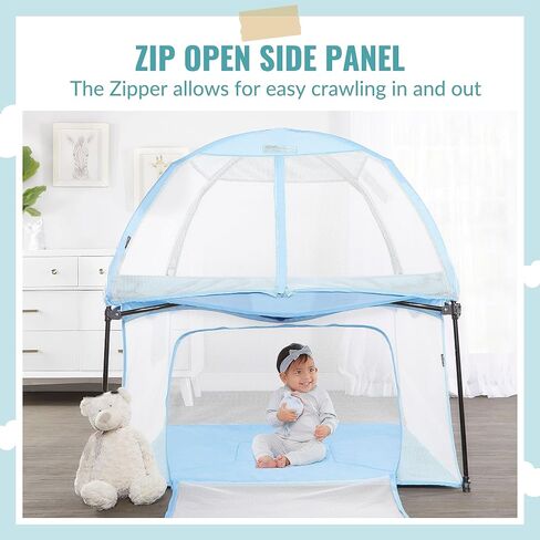 Ziggy Square Playpen with Canopy | Baby Playpen | Portable and Lightweight | Playpen for Babies and Toddler | Black & White in Saudi Arabia