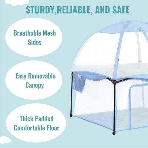 Ziggy Square Playpen with Canopy | Baby Playpen | Portable and Lightweight | Playpen for Babies and Toddler | Black & White in Saudi Arabia