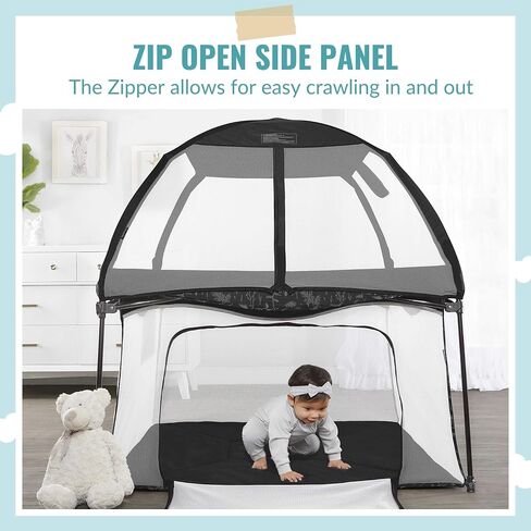 Ziggy Square Playpen with Canopy | Baby Playpen | Portable and Lightweight | Playpen for Babies and Toddler | Black & White in Saudi Arabia