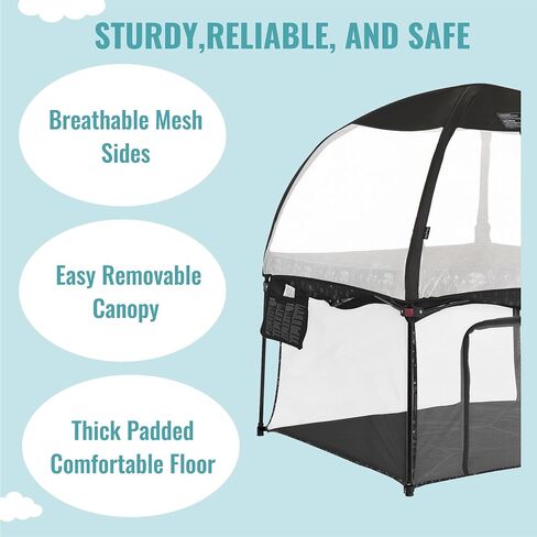 Ziggy Square Playpen with Canopy | Baby Playpen | Portable and Lightweight | Playpen for Babies and Toddler | Black & White in Saudi Arabia