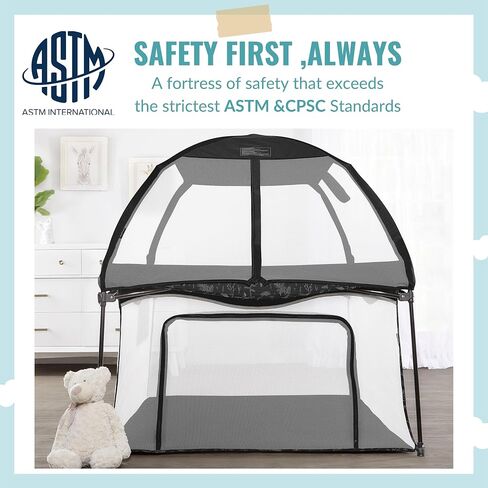 Ziggy Square Playpen with Canopy | Baby Playpen | Portable and Lightweight | Playpen for Babies and Toddler | Black & White in Saudi Arabia
