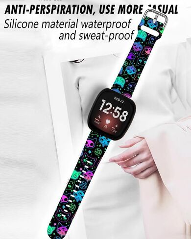 Sport Band Compatible with Versa 4/Versa 3/Sense 2/Sense for Women Men,Elastic Replacement Wristbands Strap for Versa 4/Versa 3/Sense 2 Smart Watch in Saudi Arabia