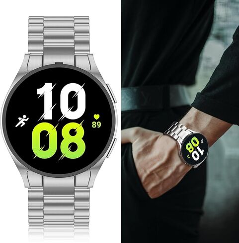iiteeology No Gap Metal Band for Samsung Galaxy Watch 6 Classic Band 43mm 47mm/Galaxy Watch 6 Band 40mm 44mm/Galaxy Watch 5 Pro Band, 20mm Business Solid Stainless Steel Band for Men Women in Saudi Arabia