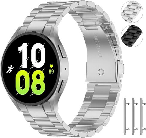 iiteeology No Gap Metal Band for Samsung Galaxy Watch 6 Classic Band 43mm 47mm/Galaxy Watch 6 Band 40mm 44mm/Galaxy Watch 5 Pro Band, 20mm Business Solid Stainless Steel Band for Men Women in Saudi Arabia