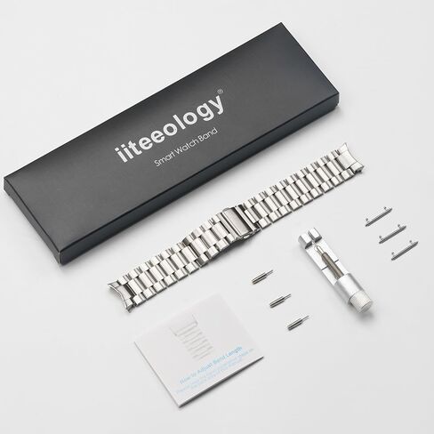 iiteeology No Gap Metal Band for Samsung Galaxy Watch 6 Classic Band 43mm 47mm/Galaxy Watch 6 Band 40mm 44mm/Galaxy Watch 5 Pro Band, 20mm Business Solid Stainless Steel Band for Men Women in Saudi Arabia