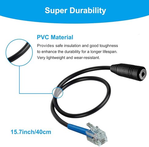 محول سماعة رأس لسماعة رأس 2.5 مم، مقبس أنثى 2.5 مم إلى كابل توصيل ذكر RJ9 محول هاتف متوافق مع هواتف Cisco IP 6945 7940 7942 7945 7960 7962 7965 7811 7821 7841 8811 8841 8845 8851 in Kuwait