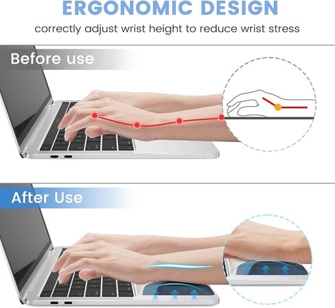 HAOCOO Portable Wrist Rest for Laptop,Ergonomic Laptop Wrist Support for Keyboard with Memory Foam, Laptop Keyboard Wrist Rest for Office, Student, Carpal Tunnel Relief(Boho Brown) in Saudi Arabia