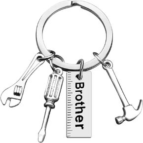 Brother Gifts From Sister Brother Keychain Birthday Gift for Brother Bonus Brother Step Brother Brother in Law Wedding Gift Friendship Keychain for Men Friends Family Keyring Christmas Graduation