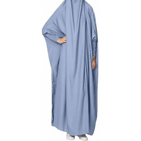 FPOVFPO Women's Muslim Abaya Dress One-Piece Prayer Dress Islamic Full Length Kaftan with Hijab Dubai Maxi Dress