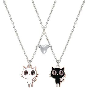 Best Friend Friendship Necklace for Women Men Cute Black White Dog Cat Necklace Girls BFF Necklace for 2 Jewelry in Kuwait