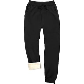 BOARDFEB Winter Warm Fleece Sweatpants Athletic Sherpa Lined Joggers Pants Track Pants for Women Men