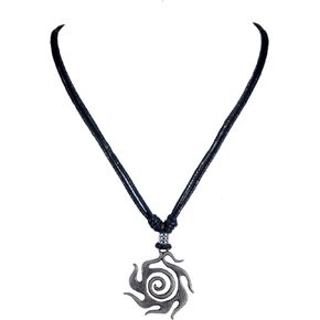 BlueRica Metal Spiral Sun Pendant on Adjustable Cord Necklace