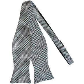 Jacob Alexander Men's Wool Glen Plaid Traditional Freestyle Self-Tie Bow Tie - Navy/Green/White