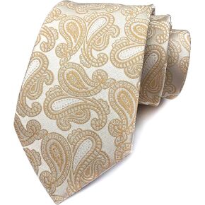 Elfeves Mens Classic Checks Striped Paisley Slim Ties Formal Business Designer Neckties
