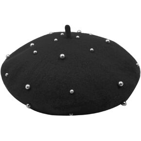 AIBEARTY Kids Girls French Pearl Beret Hat Winter Warm Artist Beanie Cap