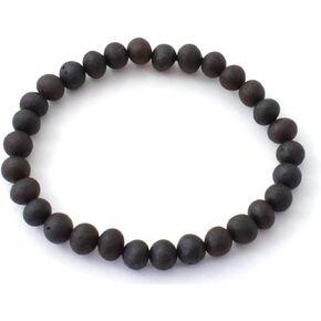 Baltic Amber Adult Stretch Bracelet - 7 Inches (18 cm) Long - Unpolished Honey Beads