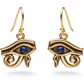 Eye of Horus Earrings with Lapis - Russian Gold Finish