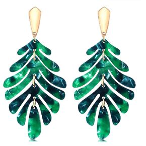 Acrylic Earring for Women - Statement Leaf Drop Dangle Earrings Resin Tortoise Leopard Earrings Bohemian Fashion Jewelry for Mom,Sister,Daughter Gifts