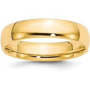 14K Yellow Gold 5mm Comfort Fit Wedding Band Ring Sizes 4 to 14