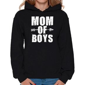 Awkward Styles Women's Mom of Boys Cute Motherhood Graphic Hoodie Tops White Mother's Day