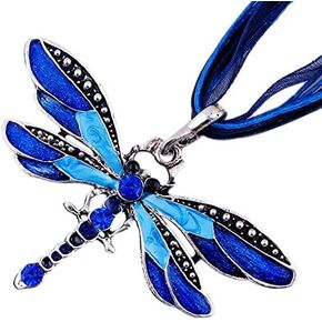 Pingyongchang H&Z ashion Creative Bohemian Jewelry Ethnic Multi-layer Chain Colorful Enamel Dragonfly Pendant Necklace