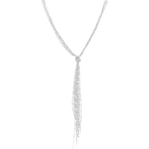 High Fashion Diamond Cut Chain with Knot Statement Necklace