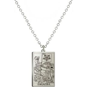LIKGREAT Astrology Tarot Cards Necklace Major Arcana Tarot Jewelry for Women Girls Divination Magic Amulet Chain Necklace