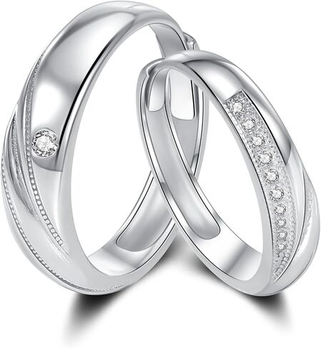 Vxddy Promise Rings for Couples Mobius Sterling Silver Matching Couple Ring Engagement Wedding Band Valentines Gift in Kuwait