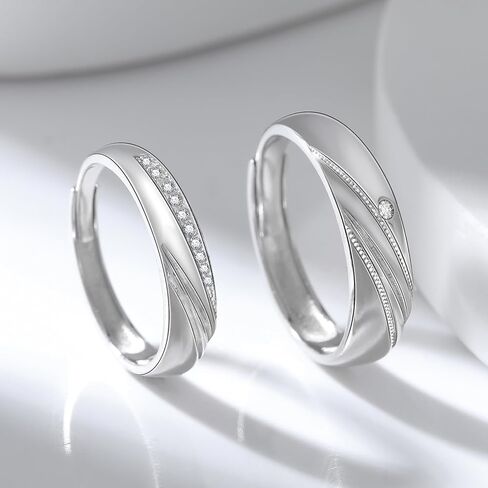 Vxddy Promise Rings for Couples Mobius Sterling Silver Matching Couple Ring Engagement Wedding Band Valentines Gift in Kuwait