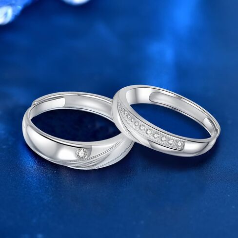 Vxddy Promise Rings for Couples Mobius Sterling Silver Matching Couple Ring Engagement Wedding Band Valentines Gift in Kuwait