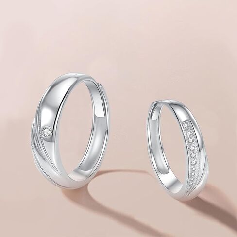 Vxddy Promise Rings for Couples Mobius Sterling Silver Matching Couple Ring Engagement Wedding Band Valentines Gift in Kuwait