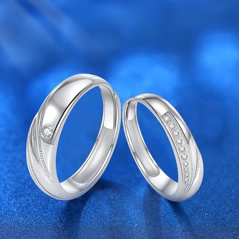 Vxddy Promise Rings for Couples Mobius Sterling Silver Matching Couple Ring Engagement Wedding Band Valentines Gift in Kuwait